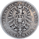 2 marks Ludwig II 1876 D - Revers