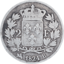 2 francs Louis XVIII 1824 B - Revers