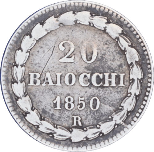 Revers 20 baiocchi - Pie IX 1850 R