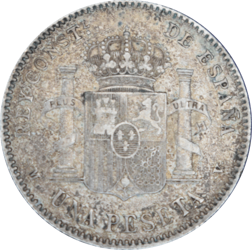 Revers 1 peseta Alphonse XIII toupet 1900