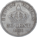 50 Centimes Napoleon III 1866 K - Revers
