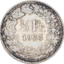 1/2 franc Helvetia debout 1953 - Revers