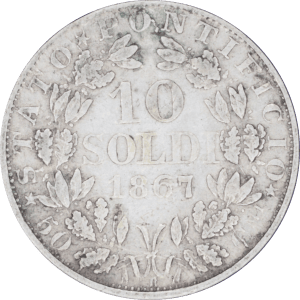 Revers 10 soldi Pius IX 1867 R