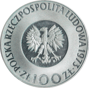 Revers 100 zlotys 1973 Copernic