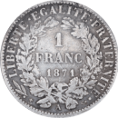 1 franc Cérès 1871 A - Revers