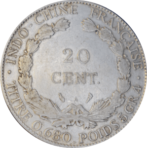 Revers 20 cents Indochine française 1922 A