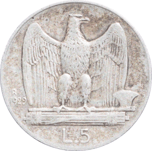 Revers 5 lires Vittorio Emanuele III 1929 R