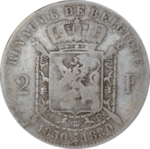 Revers 2 francs  1880 Léopold II