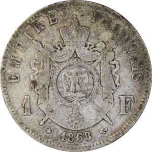 Revers 1 franc 1868 A Napoléon III