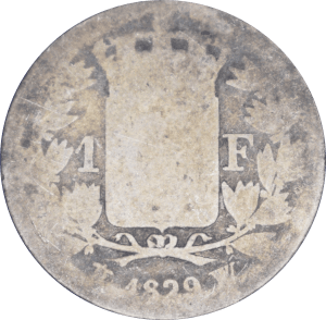 Revers 1 franc Charles X 1829 W