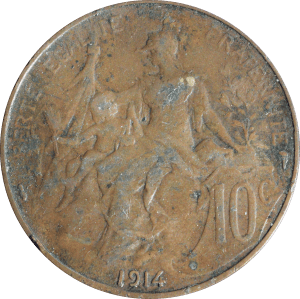 Revers 10 centimes 1914 A Daniel Dupuis