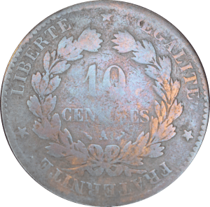 Revers 10 centimes 1889 A Cérès