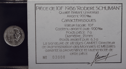 10 francs Robert Schuman 1986 BU