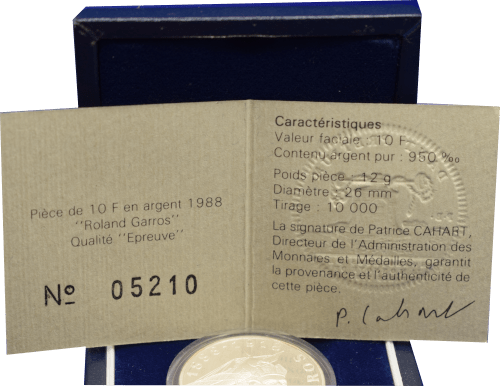 10 francs Roland Garros 1988